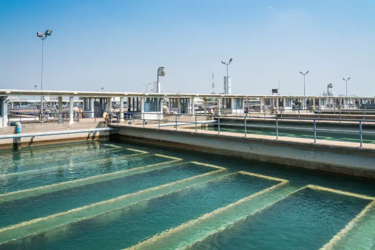 sand filtration tank at water treatment plant